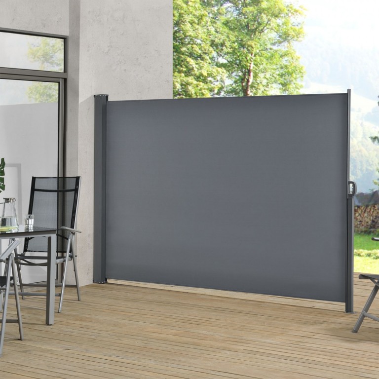 Venkovní boční markýza na zastínění terasy 200 x 300 cm | tmavě šedá