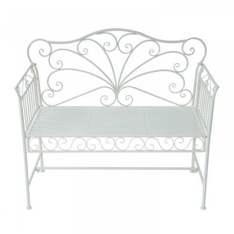 Zahradní lavička kovová | bílá č.2