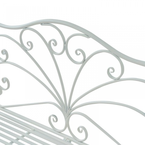 Zahradní lavička kovová | bílá č.4