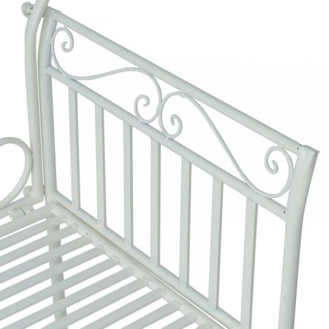 Zahradní lavička kovová | bílá č.5