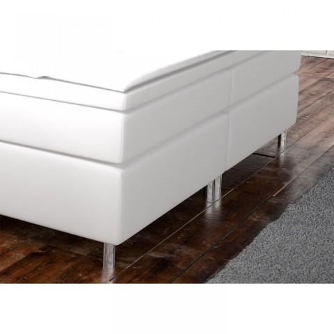 Postel Box Spring New Jersey s LED osvětlením 180 x 200 cm | bílá č.2