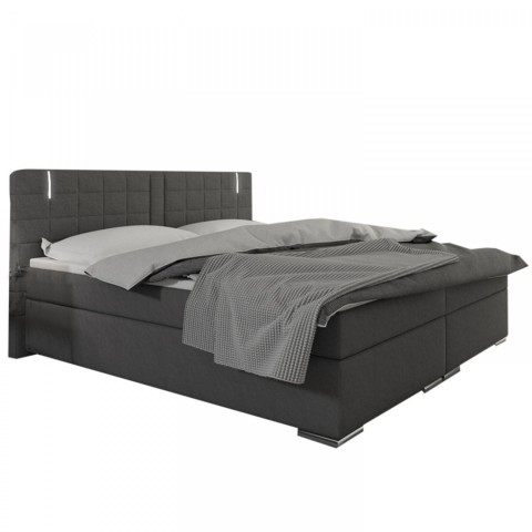 Postel Box Spring Maine s LED osvětlením 180 x 200 cm | šedá č.5