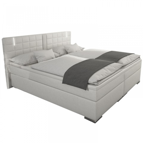 Postel Box Spring Maine s LED osvětlením 180 x 200 cm | bílá č.5