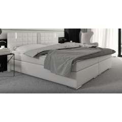 Postel Box Spring Maine s LED osvětlením 180 x 200 cm | bílá č.2