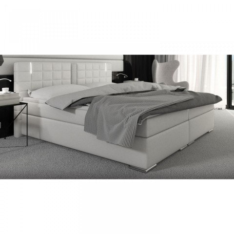 Postel Box Spring Maine s LED osvětlením 180 x 200 cm | bílá č.2