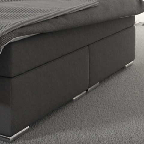 Postel Box Spring Maine s LED osvětlením 140 x 200 cm | šedá č.4