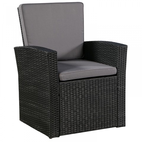 Zahradní polyratanová sestava Palm Salvador | černá / šedá č.3