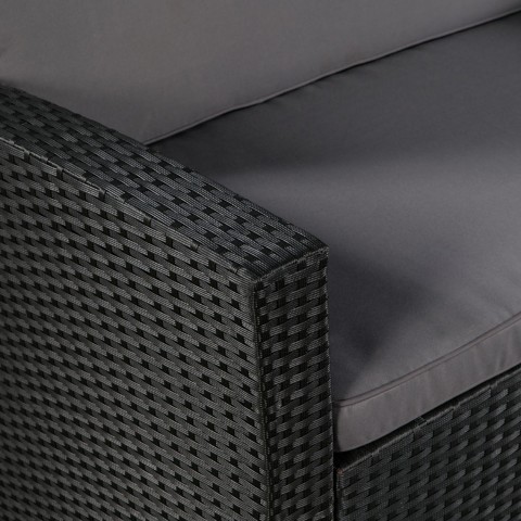 Zahradní polyratanová sestava Palm Salvador | černá / šedá č.5