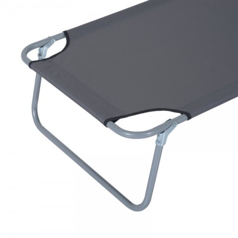 Skládací zahradní lehátko se stříškou | šedé č.6