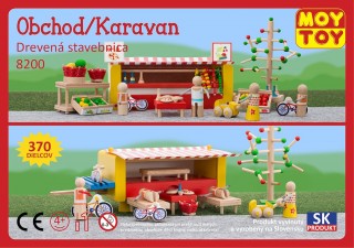 Dřevěná stavebnice Obchod karavan Moy Toy
