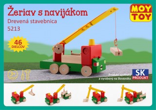 Dřevěná stavebnice Jeřáb s navijákem Moy Toy