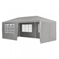 Zahradní párty stan 6 x 3 m s 6 bočnicemi | šedý č.1