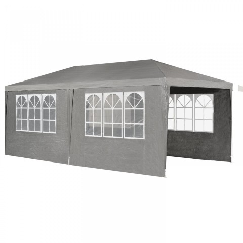 Zahradní párty stan 6 x 3 m s 6 bočnicemi | šedý č.3