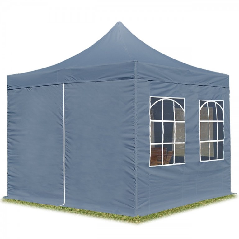 Nůžkový stan 3 x 3 m s bočnicemi | tmavě šedý