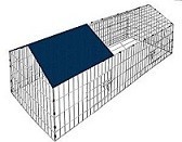 Kovový výběh pro králíky, morčata a jiné hlodavce 180 x 75 x 75 cm | modrá stříška