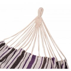 Zahradní houpací síť 210x150 cm pro dvě osoby | fialová/bílá č.2