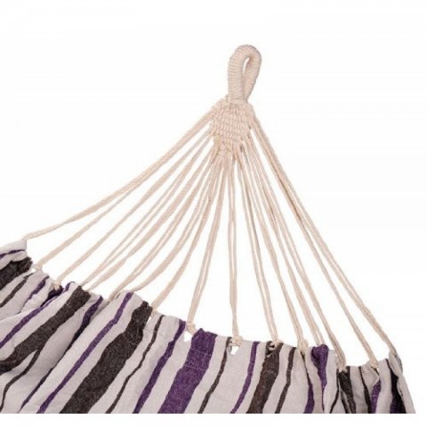 Zahradní houpací síť 210x150 cm pro dvě osoby | fialová/bílá č.2