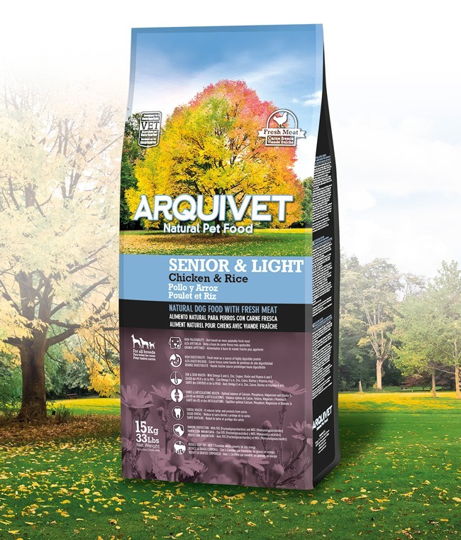 Arquivet Dog Senior Light 15 kg | čerstvé kuřecí maso s rýží