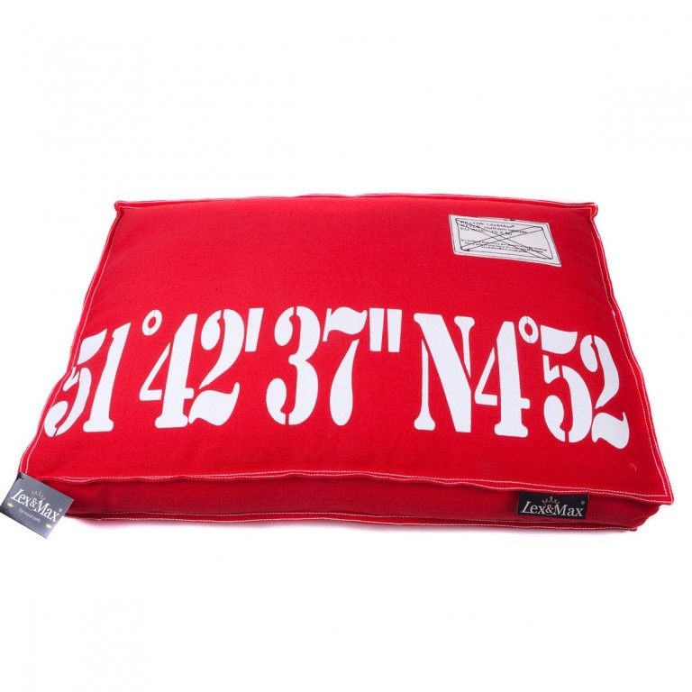 Luxusní potah na pelíšek pro psa Lex & Max Number 90 x 65 cm | červený