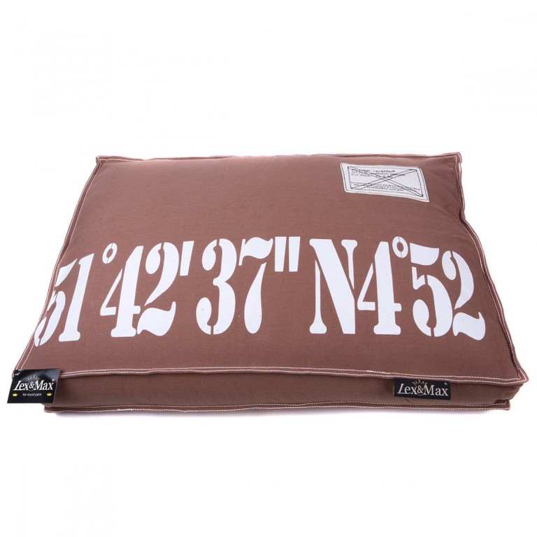 Luxusní pelíšek pro psa Lex & Max Number 120 x 80 cm | hnědý