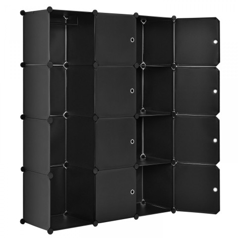 Variabilní regálový systém na boty 105 x 35 x 140 cm | 12 boxů černý č.2