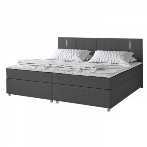 Postel Box Spring Cleveland s LED osvětlením 180 x 200 cm | šedá č.5