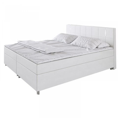 Postel Box Spring Cleveland s LED osvětlením 180 x 200 cm | bílá č.6