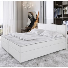 Postel Box Spring Cleveland s LED osvětlením 180 x 200 cm | bílá č.2