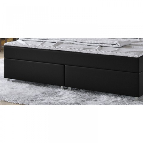 Postel Box Spring Cleveland s LED osvětlením 140 x 200 cm | černá č.4