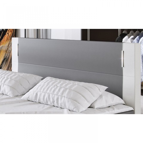 Postel Box Spring Denver s LED osvětlením 140 x 200 cm | tmavě šedá / bílá č.3