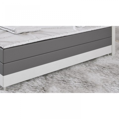 Postel Box Spring Denver s LED osvětlením 140 x 200 cm | tmavě šedá / bílá č.4