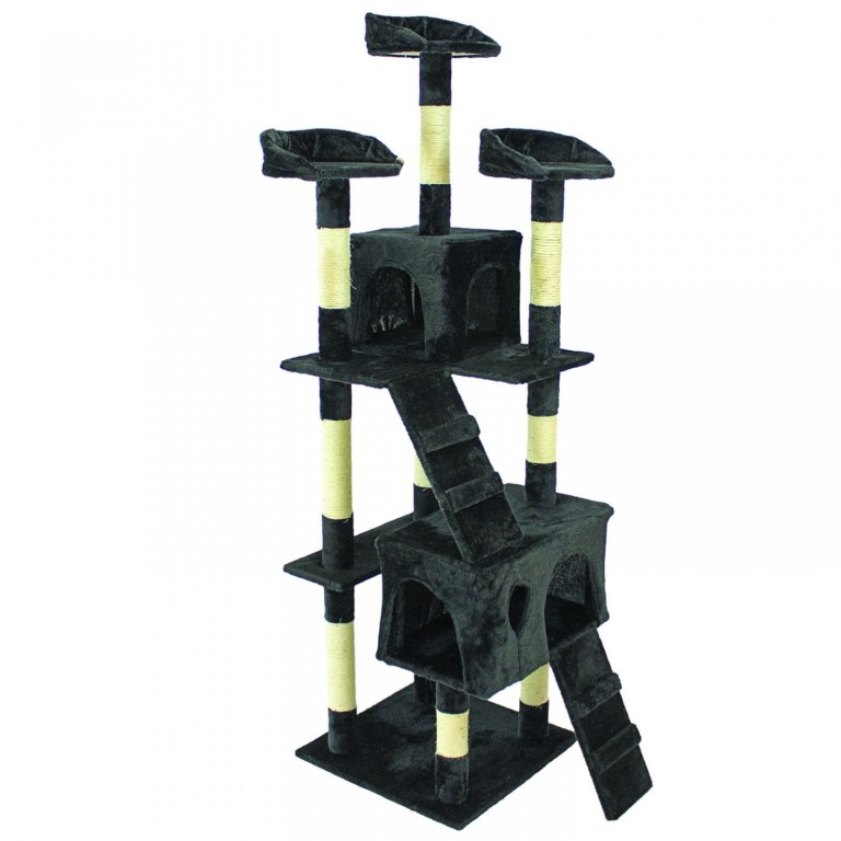 Škrabadlo pro kočky 170x62x75 cm | černé