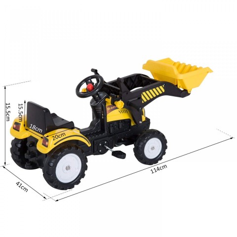 Šlapací traktor s nakladačem | žlutý č.9