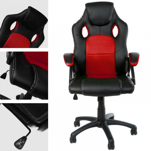 Kancelářská židle Racing design | červeno-černá č.4