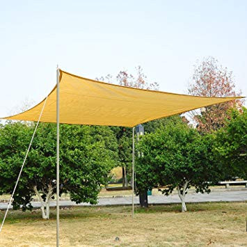 Stínící plachta proti slunci 3 x 3 x 3 m HDPE čtverec | písková č.2