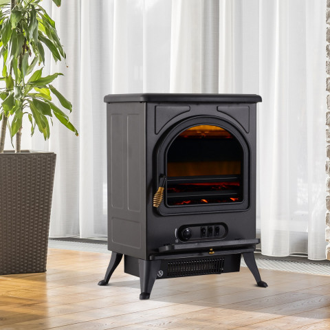 Elektrický krb LED 900/1800W | černý č.2