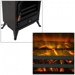 Elektrický krb LED 900/1800W | černý č.3