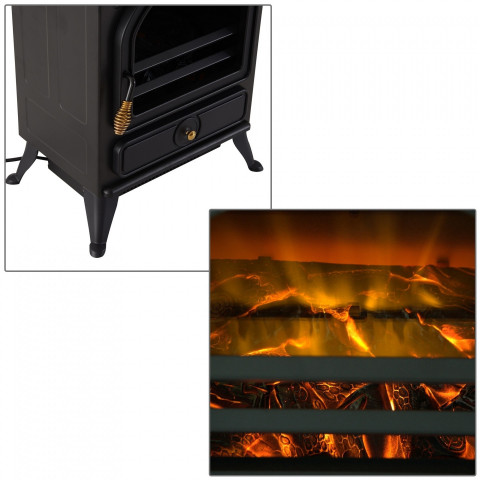 Elektrický krb LED 900/1800W | černý č.3