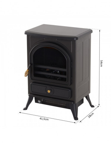 Elektrický krb LED 900/1800W | černý č.6