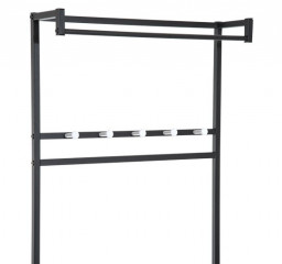 Botník s věšákem kovový | černý č.2