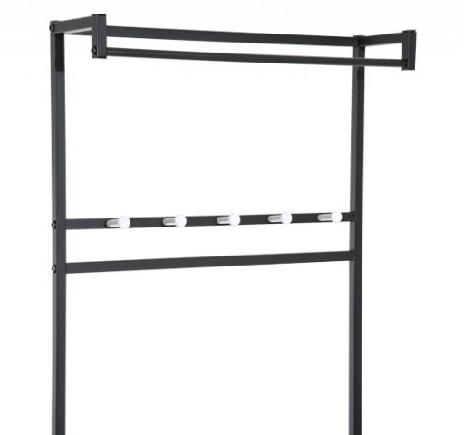 Botník s věšákem kovový | černý č.2