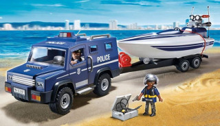 Playmobil 5187 Policejní truck s motorovým člunem č.2