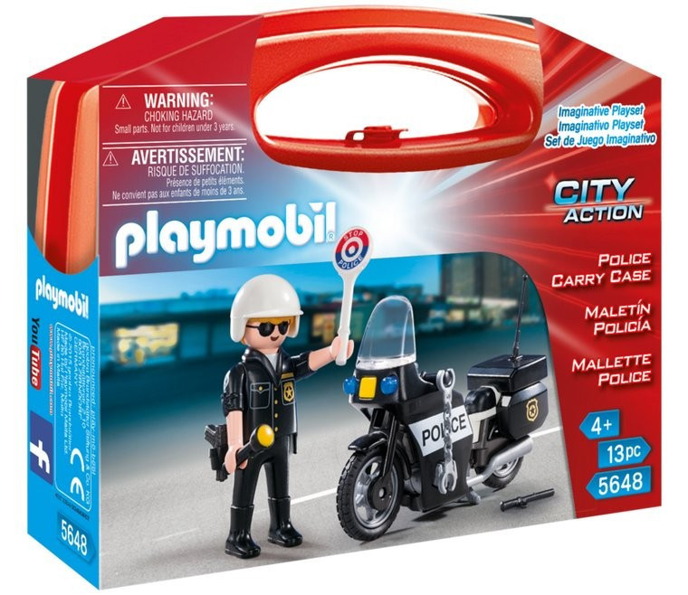 Playmobil 5648 Přenosný kufřík Policista s motorkou