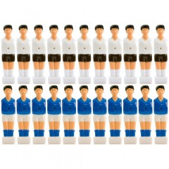 Náhradní hráč pro stolní fotbal fotbálek (na 13 mm tyč) 11 bílý + 11 modrý č.1