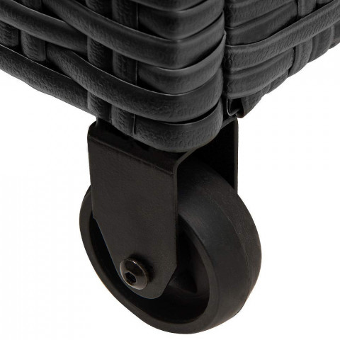 Polyratanový úložný box s kolečky | černý č.7