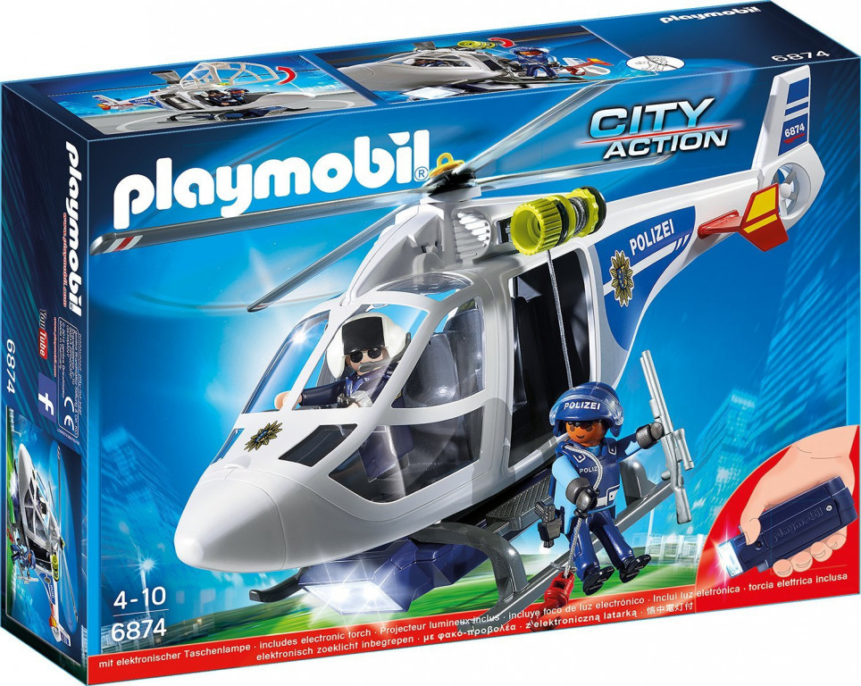 Playmobil 6874 Policejní helikoptéra s LED reflektorem