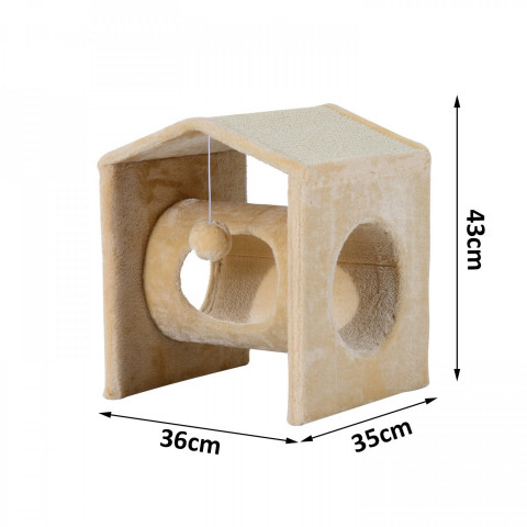Škrabadlo pro kočky 43x36x35 cm | béžové č.3
