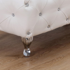 Čalouněná retro lavice 117 x 47 x 40 cm | bílá č.3