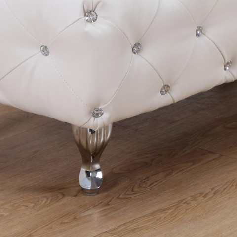 Čalouněná retro lavice 117 x 47 x 40 cm | bílá č.3