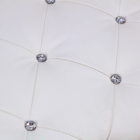 Čalouněná retro lavice 117 x 47 x 40 cm | bílá č.5